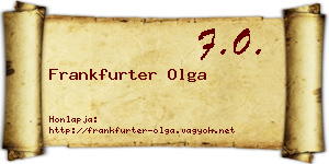 Frankfurter Olga névjegykártya